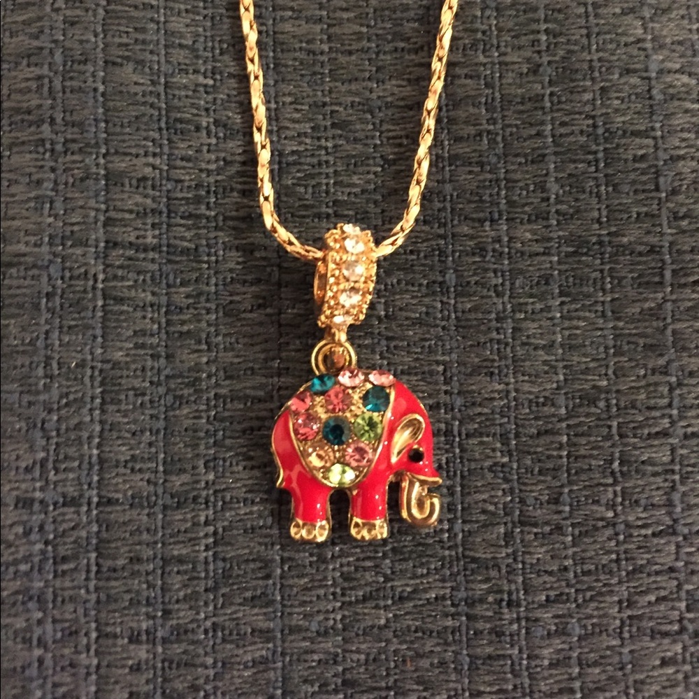 Elephant pendent on gold chain